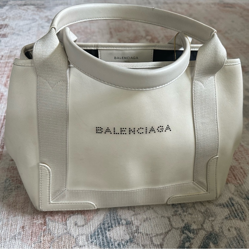 Balenciaga White Leather Tote
